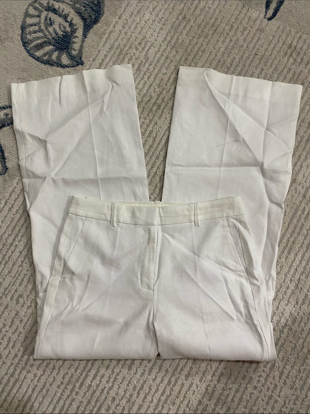 NWT-J.Crew Linen Carolina Pants-Fully Lined- Wide Full Length Leg-Size 10